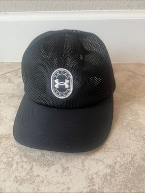 Under Armour Black Mesh Patch Logo Trucker Cap